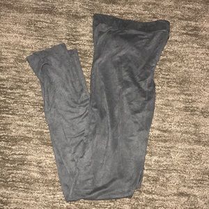 Gray suede leggings